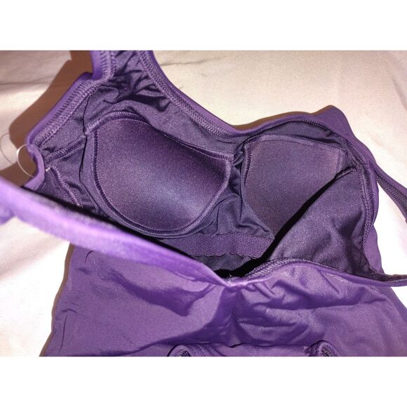 NWT Lands' End Women's Tugless One Piece Swimsuit Size 4 UPF 50 RN 62830 Purple - Picture 4 of 7